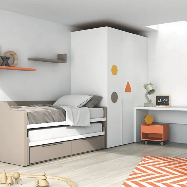 dormitorio con cama nido