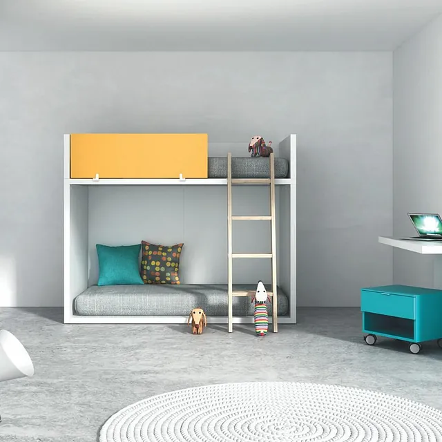 modulo de cama doble amarillo