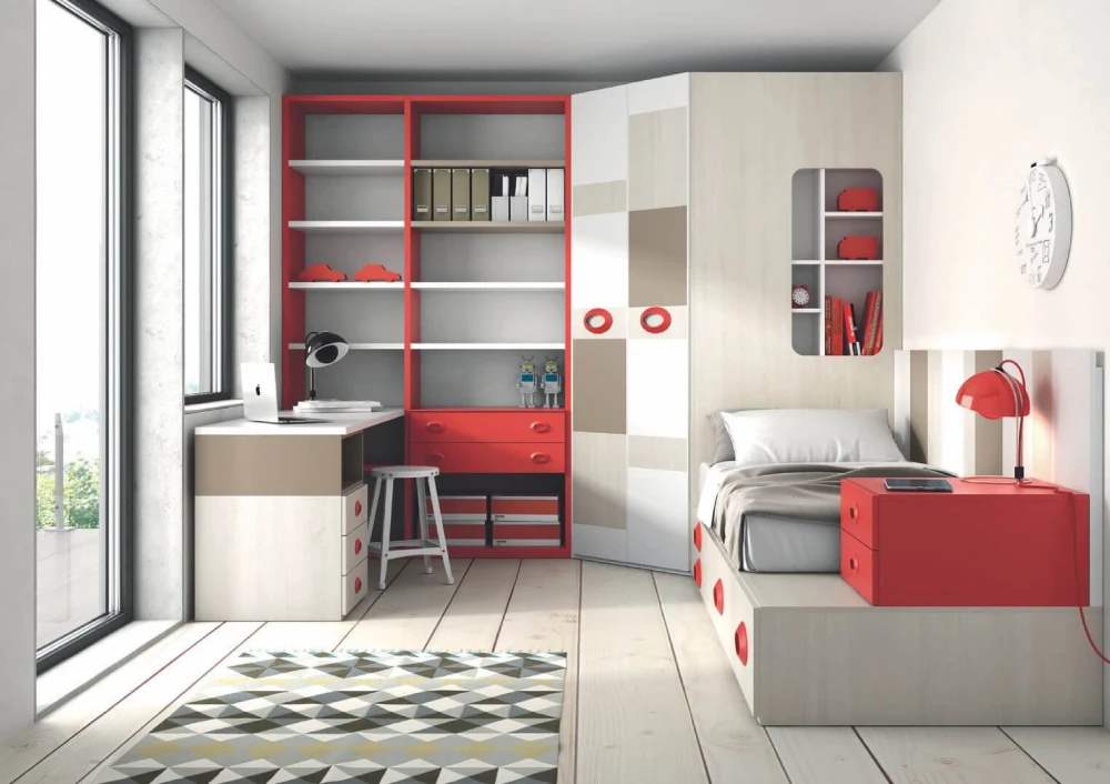 dormitorio en rojo